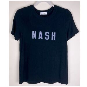 GILLI | Nash Short Sleeve Lightweight Knit Sweater Tee Shirt Black | S